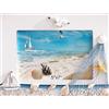 Wuuooei Cornice da Tavolo in Legno, 1 Pcs Cornice Foto Stile Marino 7x5, Portafoto Verticale Design, Portafoto in Stile Mediterraneo, Decorazione da Spiaggia Nautica, per Ufficio, Caffetteria, Home Decor