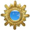 Ideacasa Specchio Sole Dorato Specchiera Oro Stile Barocco Luigi XVI Finto Vintage Cm 42