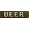 Papient Sfondo verde testo bianco birra segno latta targa vintage metallo segno casa bar giardino interni ed esterni decorazione da parete retrò poster in metallo 10,2 x 40,6 cm