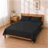 Homebliss Completo Letto Microfibra 180x200+30 / 260x280 + 50x80 2PCS, Nero | Microfibra spazzolata 90 g/m², morbida e traspirante; lenzuolo sotto con angoli da 30 cm che resta teso tutta la notte