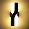 KAWELL 12W Moderno Applique da Parete LED Dimmerabile Interno LED Lampada da Muro (Nero 3000K)
