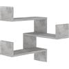 vidaXL Scaffale Angolare a Muro Grigio Cemento 40x40x50 cm Multistrato