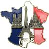 Jowxsx Magneti da frigo multicolore, motivo: mappa della Francia, magneti 3D in resina per frigorifero, magneti decorativi per frigorifero, set di accessori per la casa con la Cattedrale di Notre Dame de
