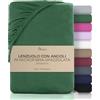 NatureMark Lenzuolo con Angoli 200x220 cm in Microfibra - Lenzuolo Matrimoniale Elasticizzato con Elastico, per Letto Box, Letto ad Acqua e Materassi Alti fino a 40 cm, Verde Scuro