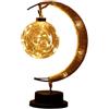 ansu Comodino Lampade Canapa Corda Luna Luce Notte Ferro Battuto Decorazione Takraw Handmade
