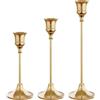 SSIMIDAPT 3 Pezzi Portacandele in Metallo, Candeliere da Tavolo, Candelabro Moderno, Portacandele da Tavolo Ornamento Decorazioni per Feste Matrimoni Cene Compleanni Decorazioni per la Casa (Oro)