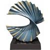 Tauzveok Moderni Scultura Astratta Base Nera, Ocean Wave, Arte da Tavolo Decorazioni per la casa, Decorazioni Eleganti per Soggiorno, Camera da Letto, scrivania da Ufficio, armadietti,Blu,H 28cm