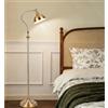 FROIDEXG Lampada da terra vintage per soggiorno, 90° Regolabile, in ottone anticato, con lampadina LED a luce calda,illuminazione retrò da terra per camera da letto,comodino,Bronzo(lampadina inclusa)