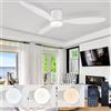 Lrenjon Ventilatore Da Soffitto Con Luce E Telecomando 106CM Lampadario Ventilatore Camera Da Letto Silenzioso 6Velocità Plafoniera Led Con Ventilatore Dimmerabile Soggiorno E Sala Da Pranzo Bianco