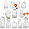 BTSD-home Set di 12 vasi per fiori, piccoli vasi per decorazione da tavolo, decorazione di nozze, decorazione per soggiorno, centrotavola rustica e decorazione per la casa