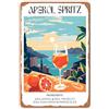 Leseogye Aperol Spritz - Targa in metallo, decorazione retrò, per bar, ricetta cocktail, decorazione per la casa, regalo per gli amanti dei cocktail, 30 x 20 cm (E)