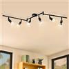wowatt Faretti LED da soffitto Nero orientabili, Lampada da salotto 6 Luci GU10, Lampadario Camera Letto Moderno, Lampadario Cucina, Lampada Plafoniera Bagno, Bianco Caldo 2800K 5W 420LM RA82 IP20