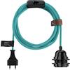 Hoopzi Bala Lampada Decorativa da Appendere, Fissare o Avvolgere | Cavo elettrico in lino da 4,5 m, portalampada E27, spina e interruttore, sospensione, colore Turchese