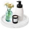 Kinesgsg Vassoi da Bagno, Vassoio Rotondo in Marmo, per Home Decor, Vassoio Portaoggetti da Bagno Marmo, per Bagnos Organizzatore per Tessuti, Candele Sapone Shampoo Profumi Asciugamano Gioielli
