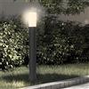 Partenopea® Lampione a led lampioncino con attacco per Lampadine E27 illuminazione da esterno palo da giardino per sentieri moderno (Nero 1 Metro, Luce Naturale 4000K)