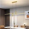 Moilsren Lampada a Sospensione Moderna, Lineare Lampadario LED Sospensione Dimmerabile Tavolo Da Pranzo Lampadari Moderni Sospeso per Soggiorno, Sala Da Pranzo, Bar (Oro, 150cm)