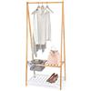 DOMO PAK LIVING Stander appendiabiti in Bamboo con ripiano e cestino