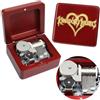 Sinzyo Kingdom Hearts Scatola musicale vintage in legno Movimento Natale San Valentino Regalo di compleanno (Scatola di legno rossa)