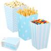 heavenlife 48 Pezzi Scatole di Popcorn,3 Stili Piccoli Sacchetti Carta per Popcorn,Cestino di Carta per pop corn,Contenitori di Pop corn,Porta PopCorn in Cartone per Compleanno Cinema Festa (Blu)