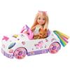 Barbie - Bambola Chelsea Bionda con Auto Decappottabile a Tema Unicorno, Cucciolo e Accessori, Giocattolo per Bambini 3+Anni, GXT41