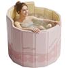 BONJUME Vasca da Bagno Pieghevole, per Adulti, 80x70 cm (LxA) Vasca Portatile con Schienale Ergonomico a C per Bagno Caldo e Freddo Ideale per Doccia Piccoli Spazi Spa e Bagno di Ghiaccio