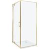 Beliani Box Doccia Vetro Temperato Cornice dorata Porta Singola 80 x 80 x 185 cm