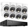 ANNKE 1080P Kit Videosorveglianza 8CH 3K Lite H.265+ DVR, 8x Telecamere con Visione Notturna a Colori, Rilevamento Persone/Veicoli, Allarme Email con Immagini, Accesso Remoto, Senza Disco Rigido