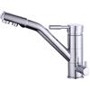LANNADD Rubinetto da cucina a 3 vie, girevole a 360°, miscelatore 3 in 1, per filtro dell'acqua, in ottone, rubinetto per lavello, rubinetto per lavello, 2 leve cromate