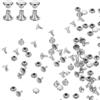 QUARKZMAN 100 Set Di Rivetti A Cappello Singolo 4mm Acciaio Al Carbonio Testa Tonda Borchie Chiodi Fasteners Tubolari Borchie Metalliche Per Riparazioni Decorazioni, Argento