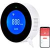 D MODUN Rilevatore di Gas naturale WiFi, allarme portatile per perdite di gas compatibile con Smart APP, Tuya, monitor di gas metano con allarme vocale da 85 dB e allarme visivo di concentrazione di gas