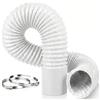 Divalune Tubo Flessibile 100mm 3m Tubo Scarico Asciugatrice Pvc Condotti Tubo Di Ventilazione Con 2 Fascette, per Cappa Cucina, Condizionatore Portatile e Ventilazione, Bianco