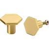 XNJIHWA SIYI-XIU 2 Pizze Manopola in Solido Ottone Esagonale Pomelli 30 x 21mm Pomelli Oro con Viti per Mobili Legno Cassetti Cucina Armadio Porta