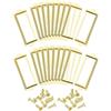 QUARKZMAN 40Pz Porta Etichette in Metallo 83x30mm Oro | Telaio Portatarghetta, per Schede Nominative, per Ufficio, Biblioteca, Cassetti, Armadi, Scaffali
