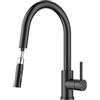 FORIOUS Rubinetto Cucina, Miscelatore Cucina Estraibile, Rubinetto Lavello Cucina con Curvatura Alta con 2 Modalità, Rotazione a 360°, Nero Matte