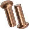 AERZETIX Set di 24 rivetti pieni in rame Ø3x8mm / testa semitonda