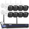 ANNKE 3MP Kit Videosorveglianza WiFi, 10CH NVR con 1TB HDD 8x 3MP Telecamere Esterne Wireless, Rlevamento Movimento Alarm, Audio Bidirezionale, Visione Notturna IR 100ft, Registrazione 24/7, IP66