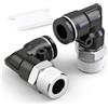 TAILONZ PNEUMATIC Raccordi a gomito maschio 8 mm OD tubo x 3/8 pollici BSP da collegare PL8-03 (confezione da 10)