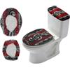 CRAFTYMELODY Set di 2 copriwater barocchi con chiave di violino e copertura per serbatoio, set di coperture elasticizzate per sedile WC vintage, set di coprisedili in tessuto, lavabili in lavatrice
