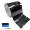 NewL Pellicola Autoadesiva Fibra di Carbonio 5D Nera Lucida 10 x 900 cm | Texture fibra di carbonio 5d lucida, attrezzo installazione incluso, canali aria, strisce antigraffio portiere auto