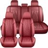 NOBQUA Coprisedili Auto Universali per 5 Posti in Vera Pelle-Compatibili con MG HS/ZS BYD Atto 3 / Seal/Tang - Impermeabili, Antiscivolo-Set Completo per SUV e Berlina