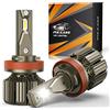 Pulilang H11 H8 H9 LED Lampadine, CSP Chips 120W 24000LM 6000K Bianco, +300% di luce in più, Per Fari Auto Luce Abbagliante Anabbagliante, Sostituzione Lampada Alogena E Fari Allo Xenon, 2 lampade