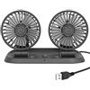 Baceyong Ventilatore Auto a Doppia Testa USB 5V, Girevole 360° Orizzontale 180° Verticale, Pieghevole e Regolabile per Auto, Camion, Furgone, SUV, Camper, Barca, Grigio