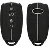kwmobile Custodia Coprichiave Compatibile con Chery Omoda C5 / Jaecoo 7 / Tiggo 7 Pro 8 Pro / Arrizo 5 Cover - Copri Telecomando Chiave Auto - Copri Chiavi Macchina nero / bianco