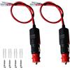 GTIWUNG 2Pz Spinotto Presa Accendisigari Auto, 12V Auto Accendisigari Cavo, Maschio Presa Accendisigari Adattatore con 30CM 16AWG per Auto,SUVs, Rosso