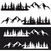 Baceyong Mountain - Adesivo per auto, in PVC, colore: nero/bianco, minimalista, motivo montagna e albero, colore: Bianco