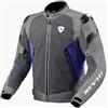 REV'IT! Revit Control Air H2O impermeabile Moto Tessile Giacca, grigio/blu, 2XL