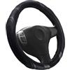 VAGCARS Coprivolante auto, in pelle, traspirante, antiscivolo, universale, 36-38 cm, colore nero