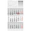 BRUNNEN Calendario da 3 mesi 2026, grigio, 300 x 560 mm