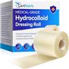 OEDPMFYL Rotolo Idrocolloide per Ferite 5cm x 5m, Hydrocolloid Roll, Cerotto Idrocolloidale Impermeabile Ritagliabile, Benda Medicazione per Vesciche, Brufoli Acne, Cicatrici e Piaghe,Autoadesivo e Traspirante