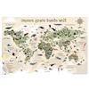 Close Up Poster con mappa del mondo per bambini, XL, versione beige, il nostro grande mondo colorato in colori tenui, 61 x 91,5 cm, carta del mondo per bambini disegnata e colorata